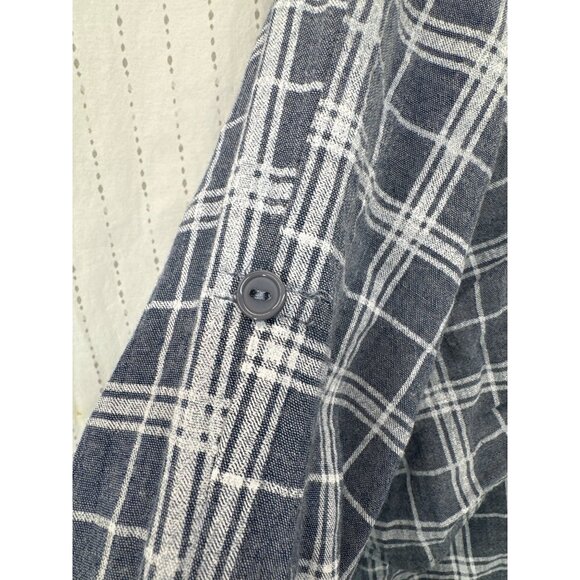 Andree by Unit Womens Cardigan Sz S Blue Plaid Outdoorsy Modern Lightwt Open - Picture 5 of 12